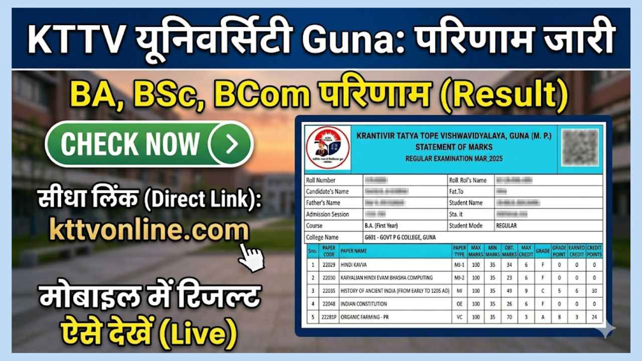 KTTV University Result 2026: BA, BSc, BCom - Direct Link